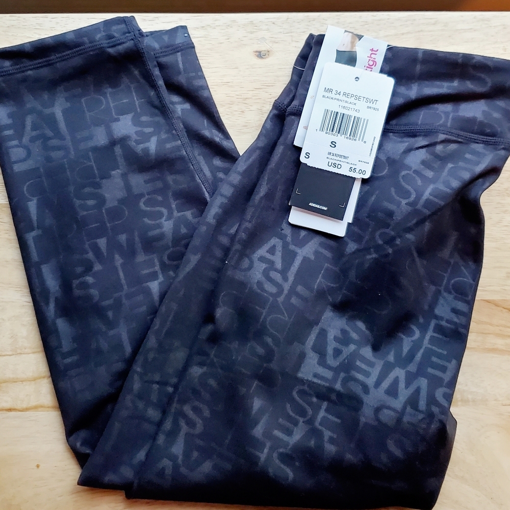 ADIDAS Climate Crop Leggings NWT Womens Size S Black